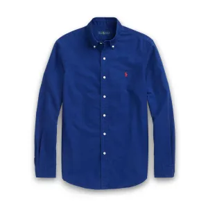 Minimalist Design Polo Ralph Lauren - Slim Fit Long Sleeve Sport Shirt in Blue