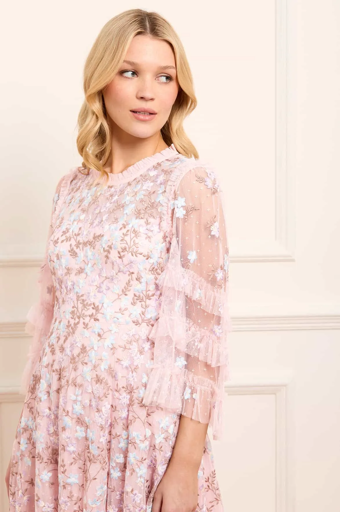 Easy Vibe Lounge Base Everett Bloom Round Neck Ankle Gown