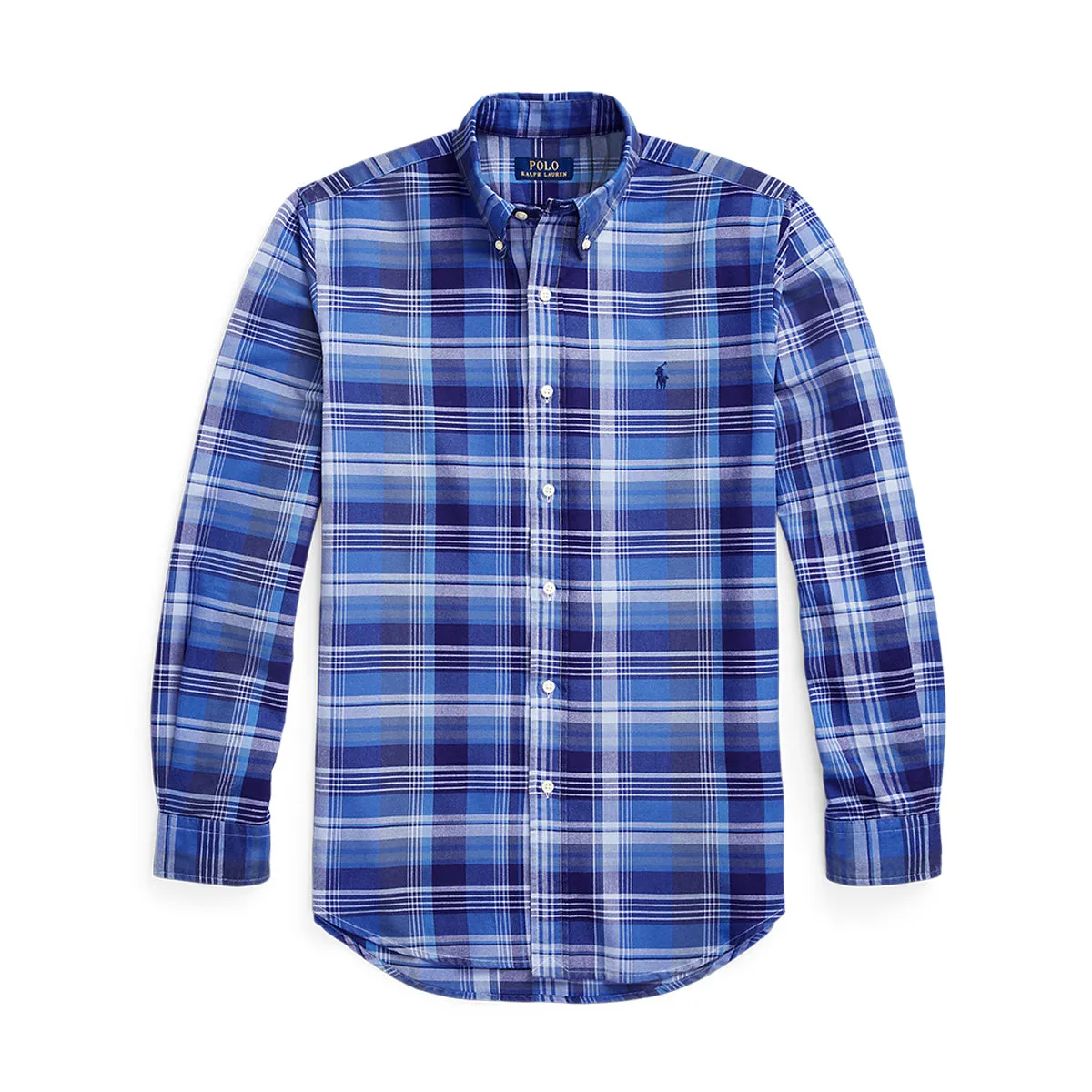 Ralph Lauren - Slim Fit Plaid Oxford Shirt in Blue Mix cycling outfit