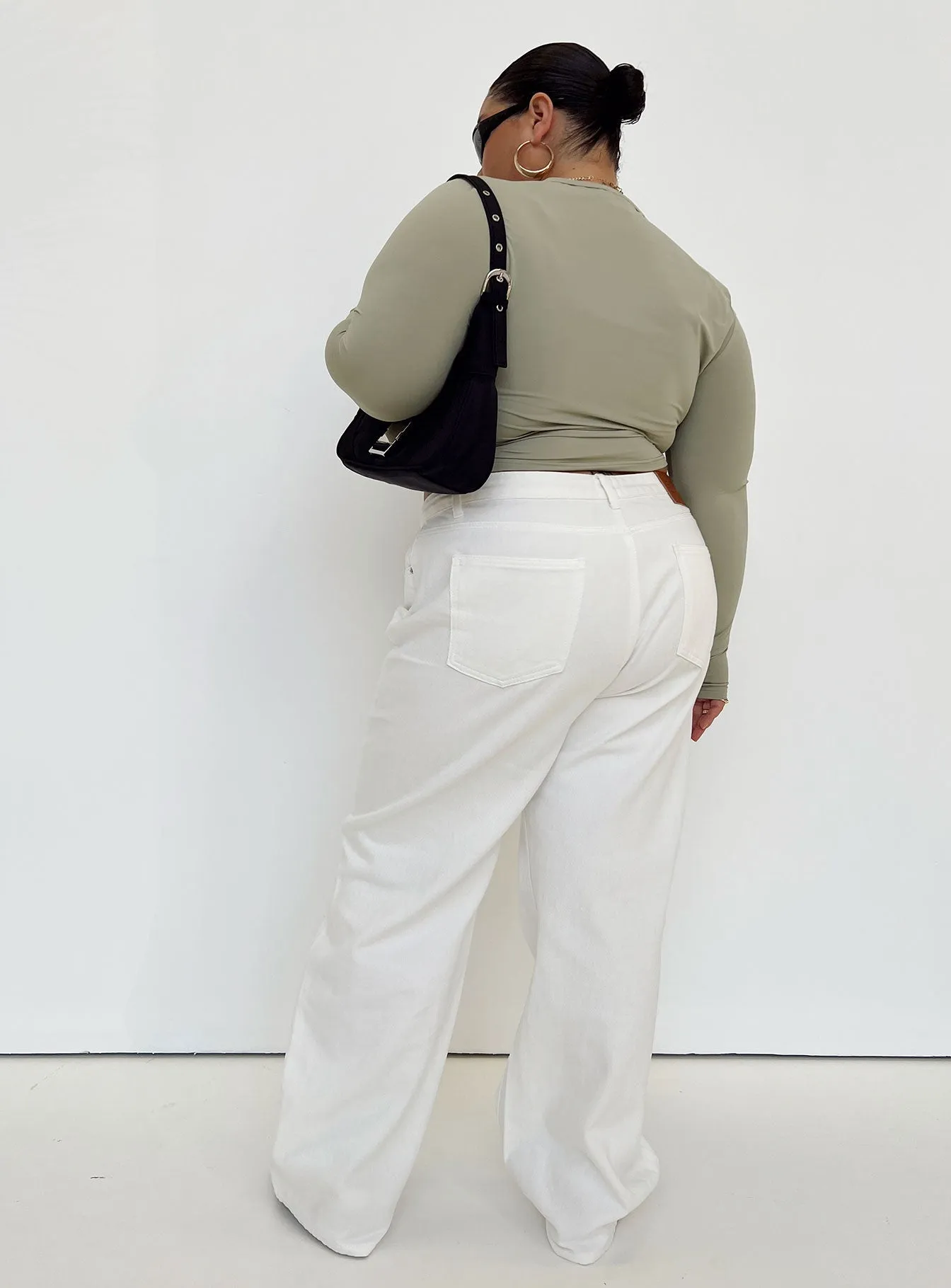 Odor Control Treatment Style Upgrade Sevina Wide Leg Denim Jeans White Curve