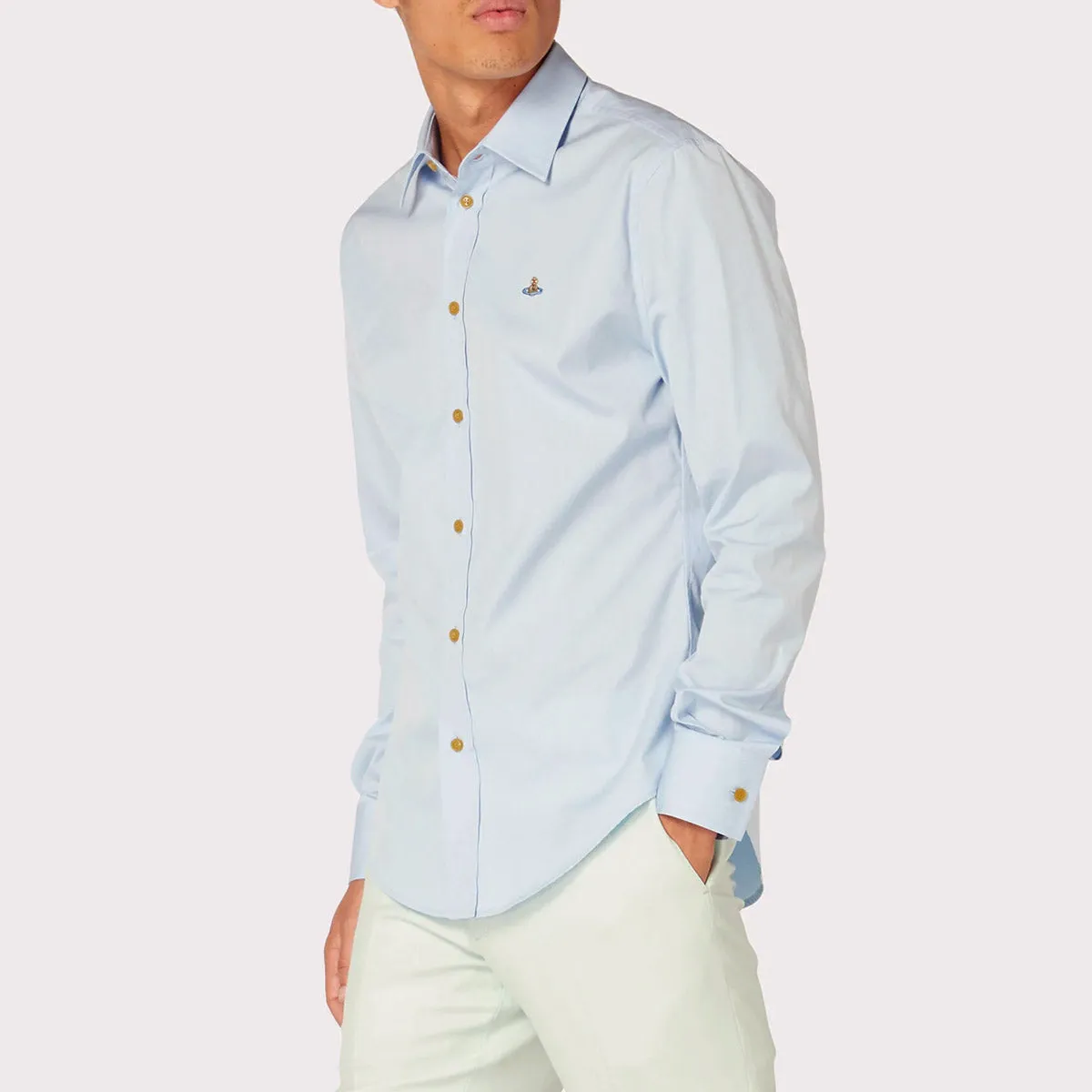 Vivienne Westwood - Slim Shirt in Light Blue Versatile Performance Brushed Interior Lining