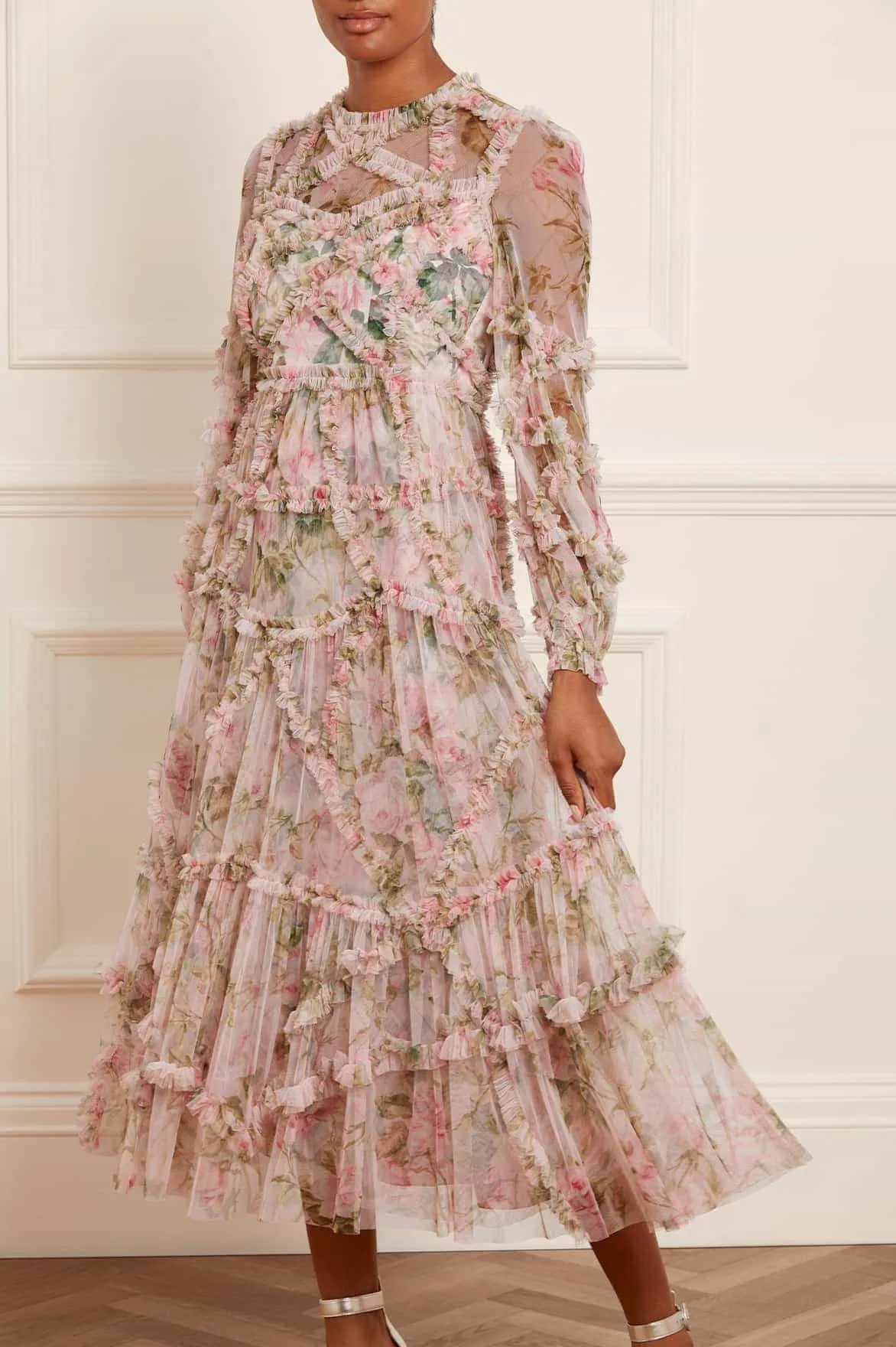 Eco-friendly English Rose Diamond Ruffle Ballerina Dress