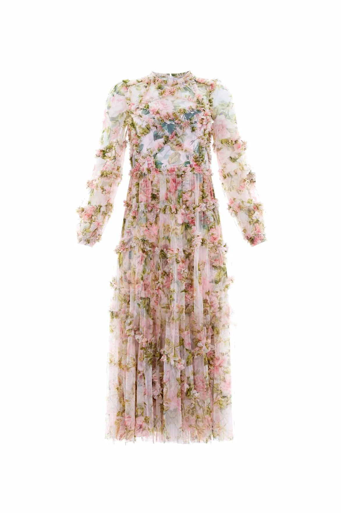 English Rose Diamond Ruffle Ballerina Dress Open Design Perfect for Travel