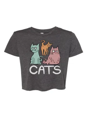 Wrinkle Resistant Material Cats ?? Cropped T-Shirt