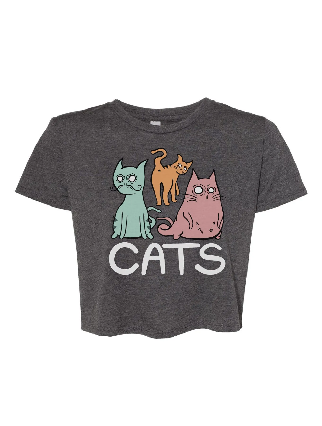 Wrinkle Resistant Material Cats ?? Cropped T-Shirt