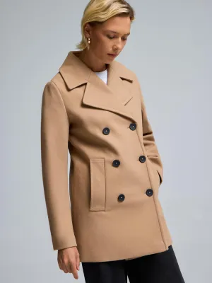 Convertible Collar Style Faux Wool Peacoat