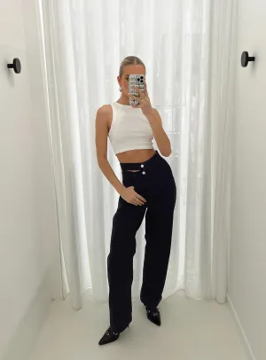 Morning Stroll Outdoor Adventure Date Night Bansley Double Waistband Jeans Black Denim