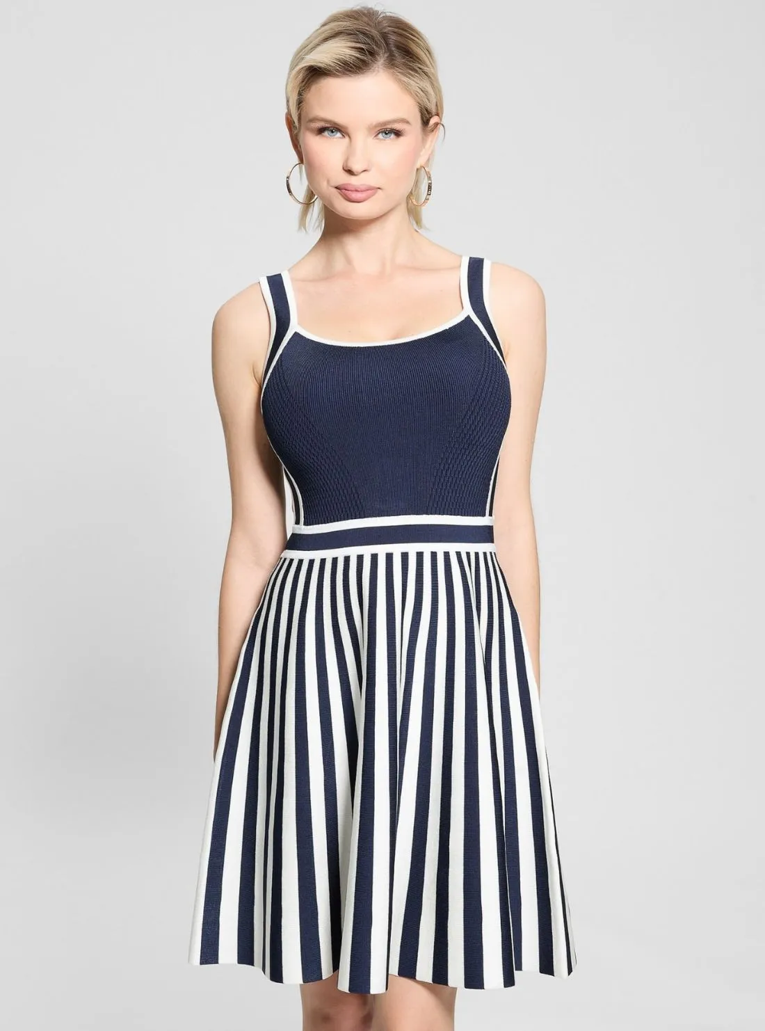 Blackened Blue Mirage Nautical Mini Dress Elegant knee-length dress