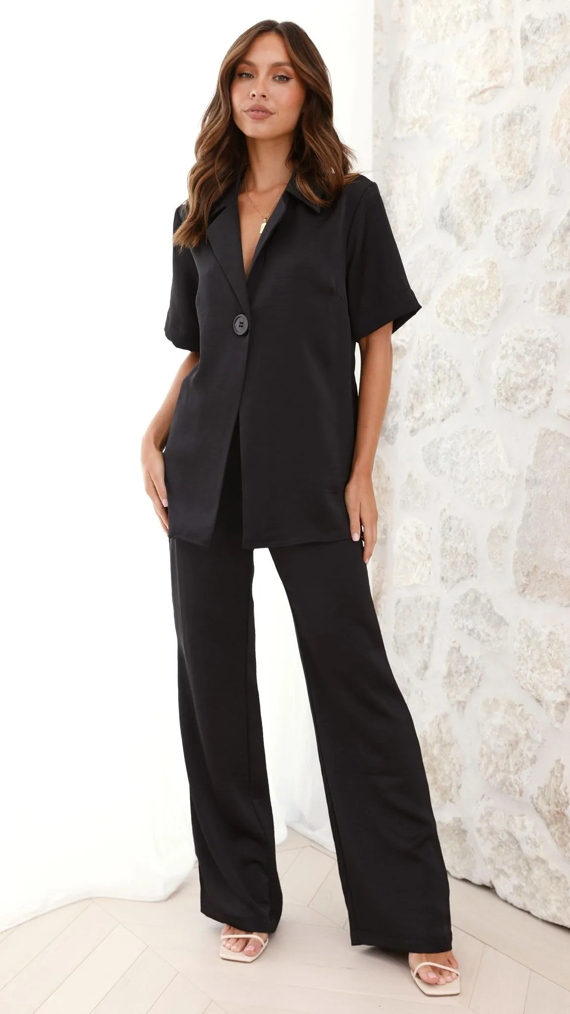 Imogen Button Shirt - Black Summer Wear StainReleaseCoating