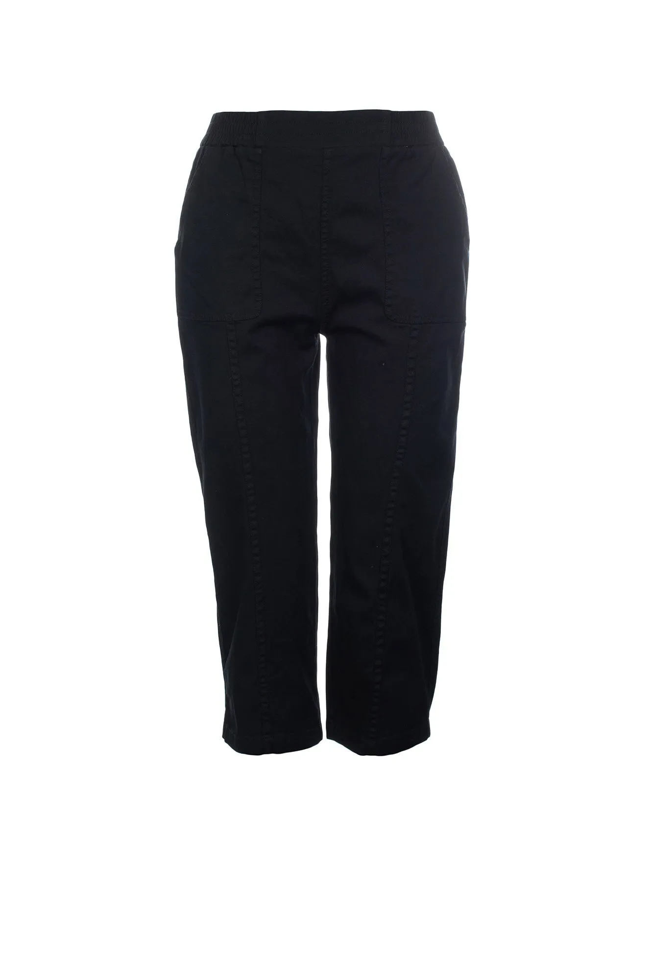 Mid Calf Pants | Black | 6816C1 Clean Lines Sporty Design