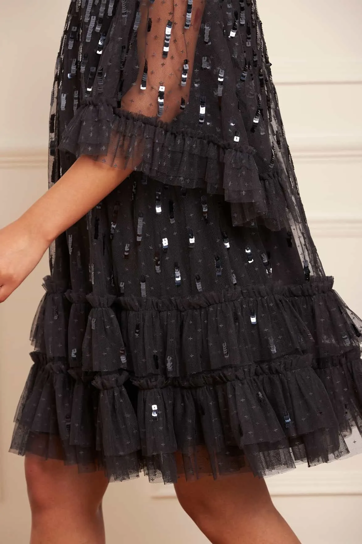 Polite Tone Sequin Dash Mini Dress