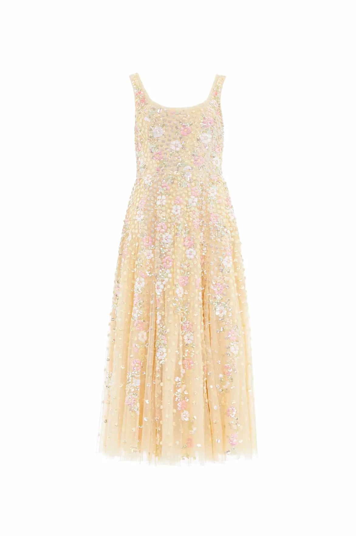 Polite Tone Thermal-Lined Confetti Scoop Neck Ballerina Dress