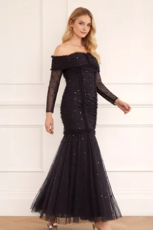 Day Fit Love Heart Rouched Off-Shoulder Gown