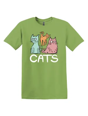 Anti Pilling Surface Durable Wear Cats ?? Kiwi Unisex T-Shirt