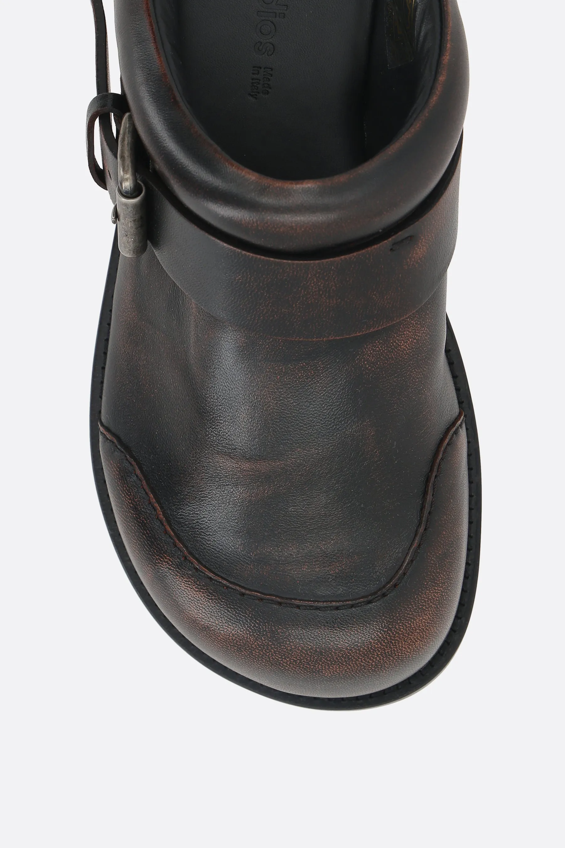 glossy leather mules with buckle-detail City Edge