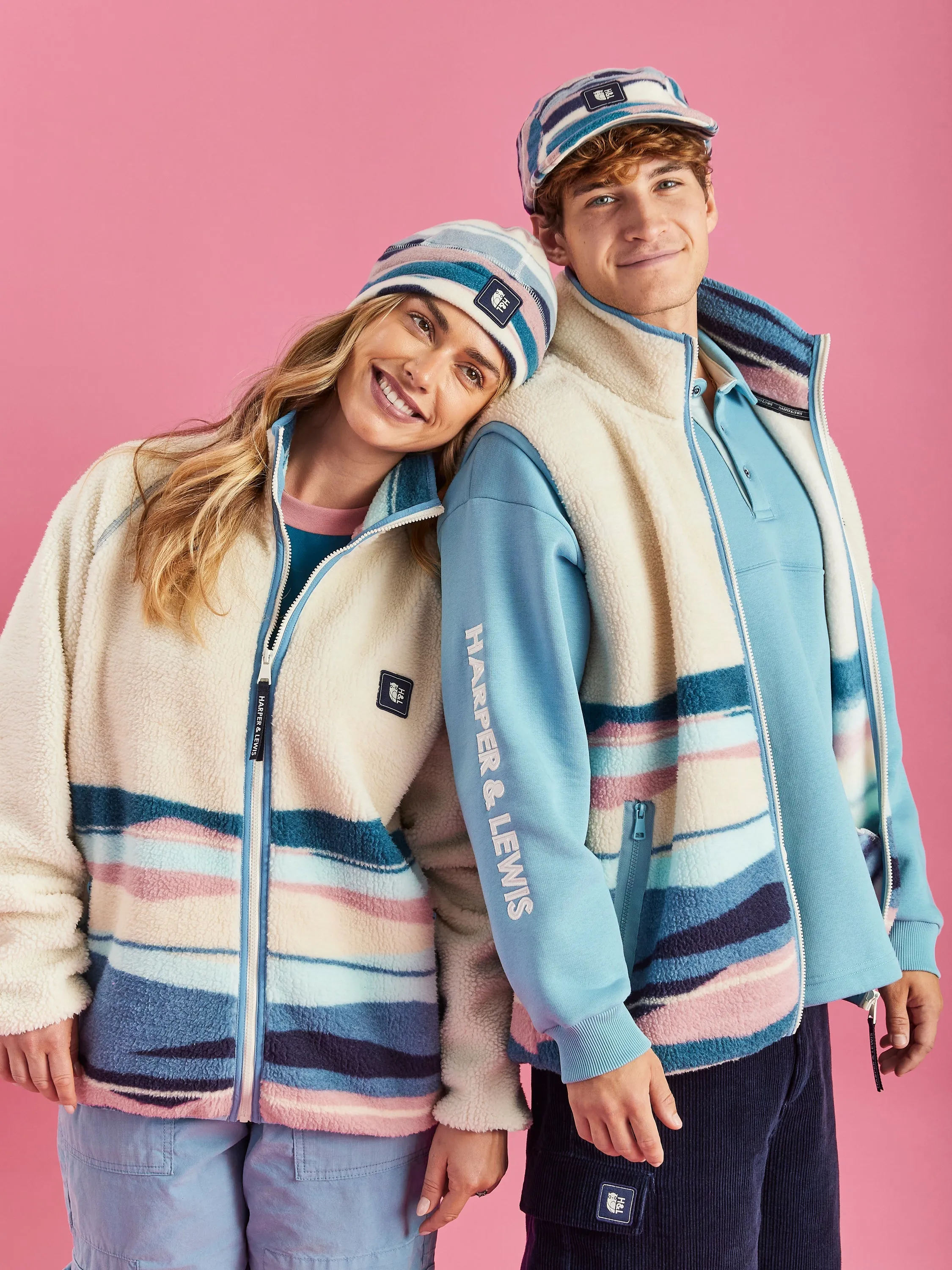 Emery Retro Pattern Sherpa Fleece Gilet Tailored Cut Style Urban Hike Style