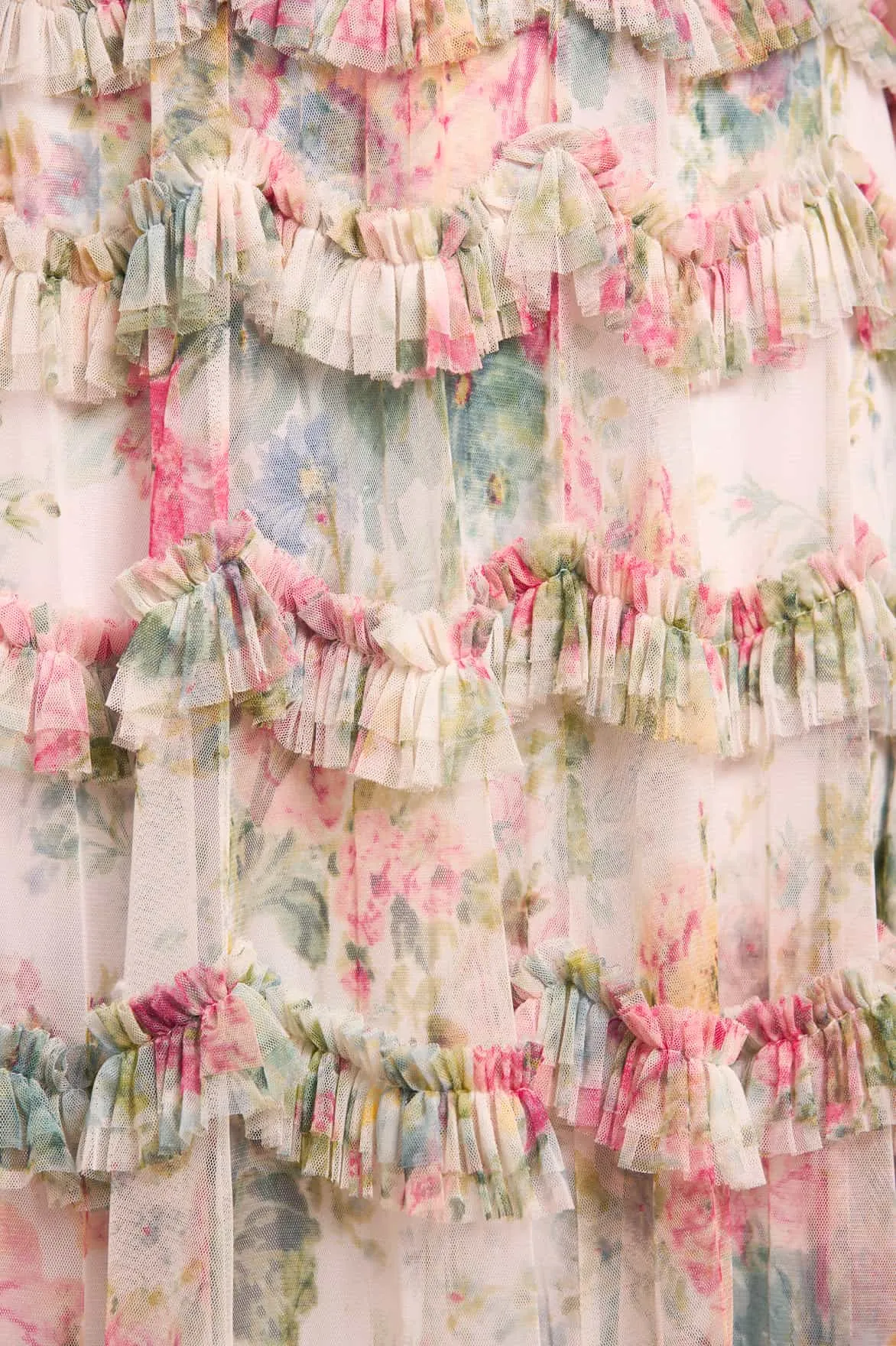 Floral Romance Round Neck Ballerina Dress Evening Event Smart Comfort