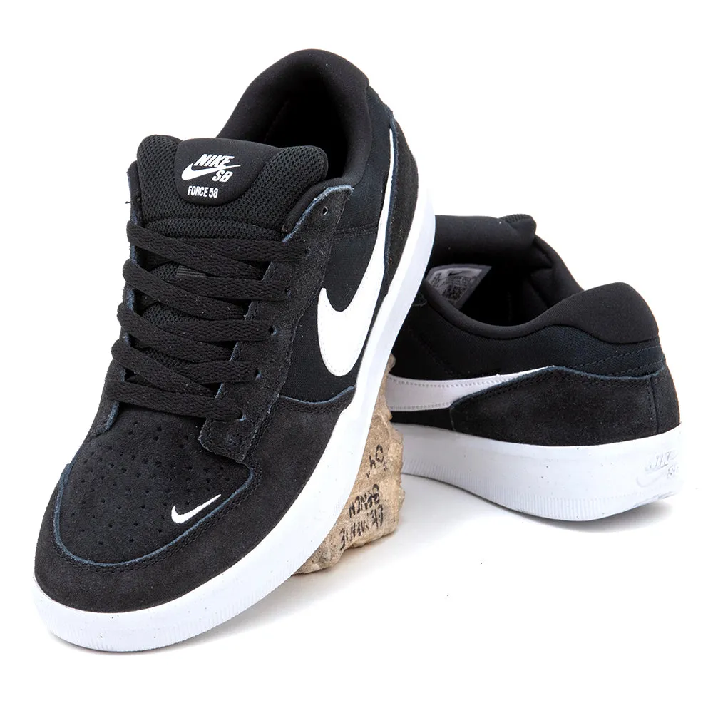 Force 58 (Black / White - Black) Breathable Textile Lining Sole Soft