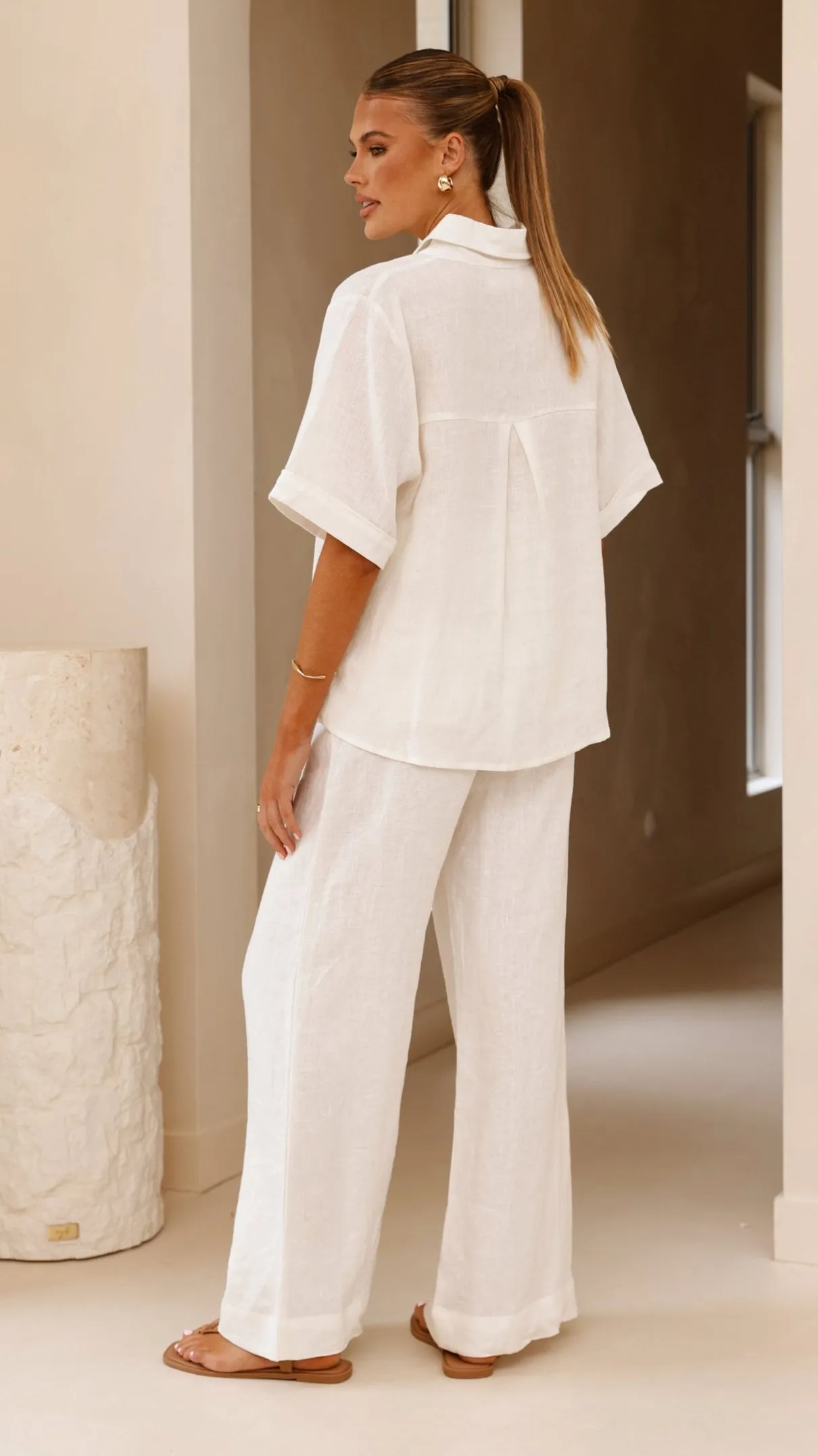 Clear Mind Darcila Short Sleeve Button Up Shirt - White