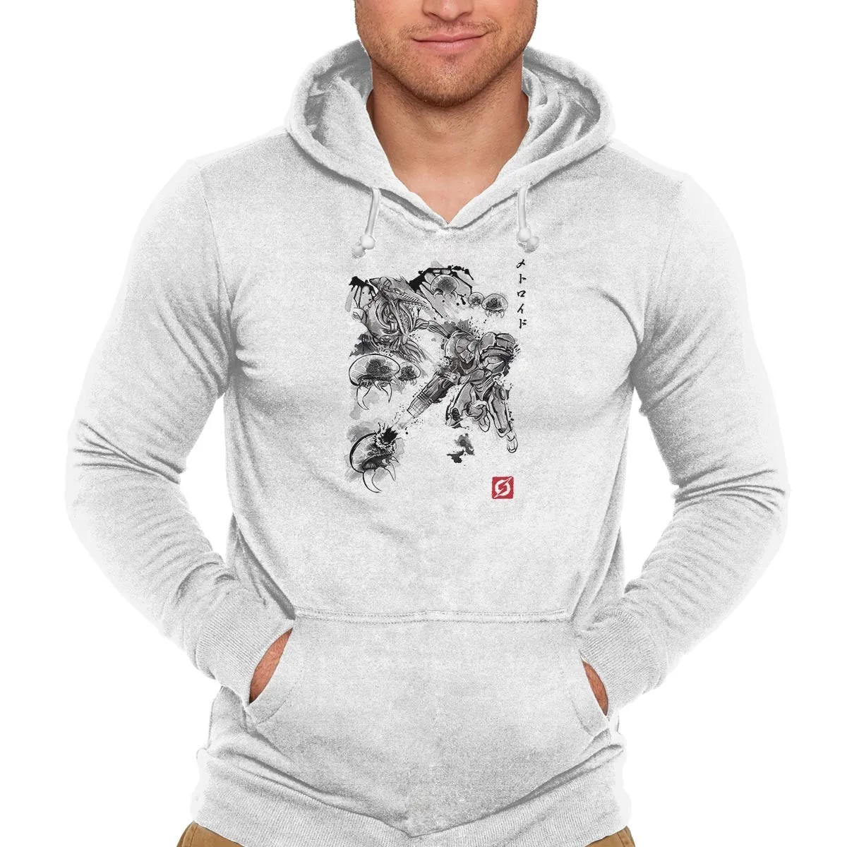 Attack of the Space Pirates Sumi-e Lightweight Hoodie product shipping