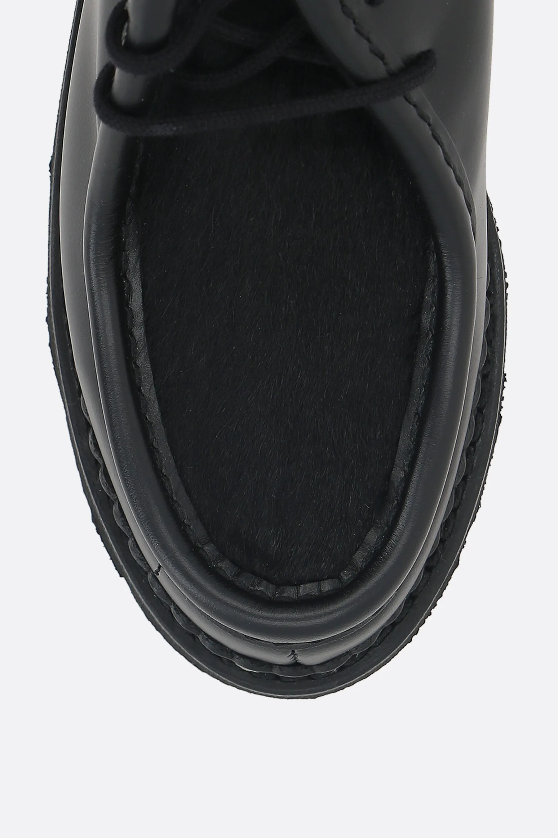 Michael/Griff derby shoes in smooth leather and calf hair Urban Walking Sea Breeze