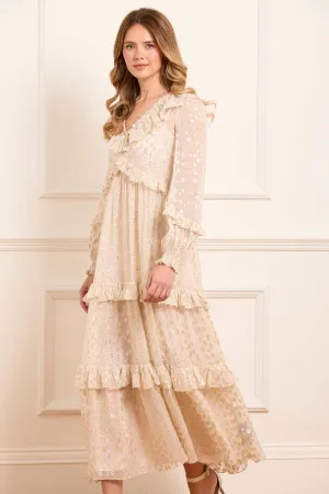 Clean Chic Scandi Light Cherie Lurex Ankle Gown