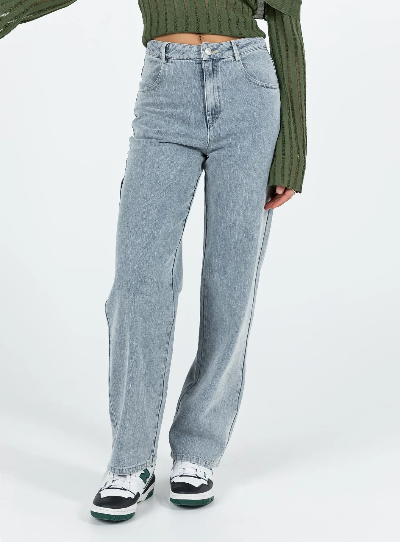 Garza Wide Leg Jeans Denim Classic Gym Ready