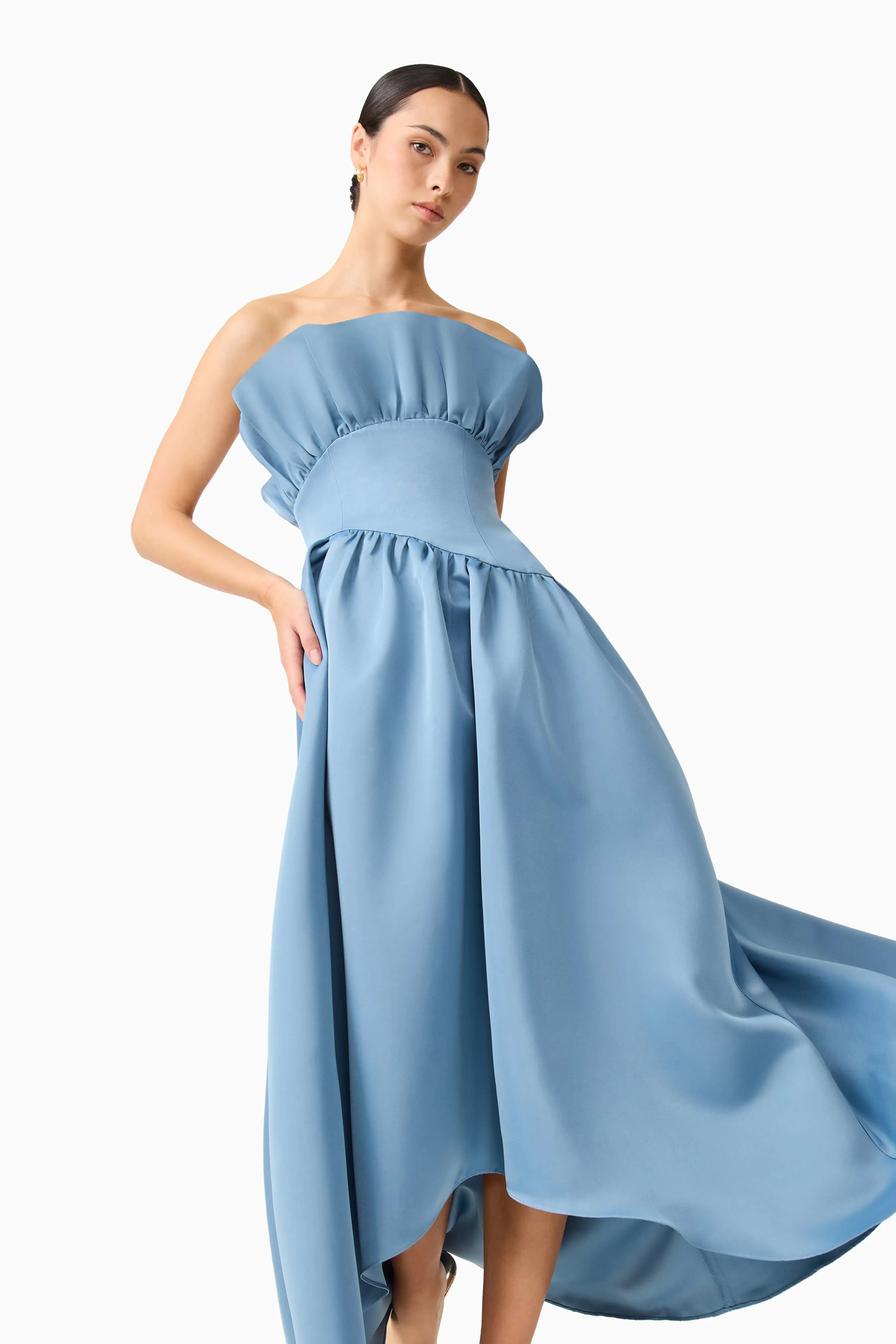 Subtle Comfort Modern and Feminine Laurel Sleeveless Maxi Dress in Steel Blue