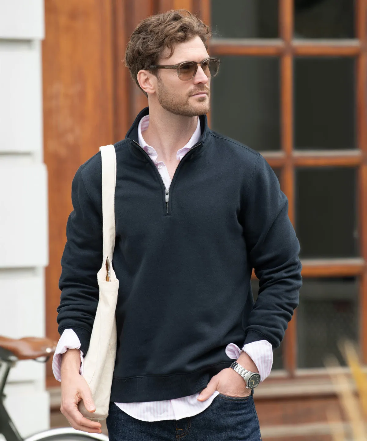 Glendale Unisex Quarter Zip Sweat | GREY MELANGE Tech Design Soft Outfit