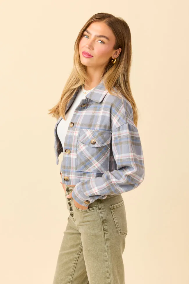 Smooth Finish Gloria Light Blue Plaid Jacket SALE