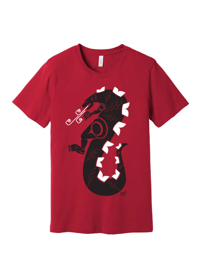 Layered Shoulder Design Pilling Resistant Finish Godzilla ?? Unisex T-Shirt