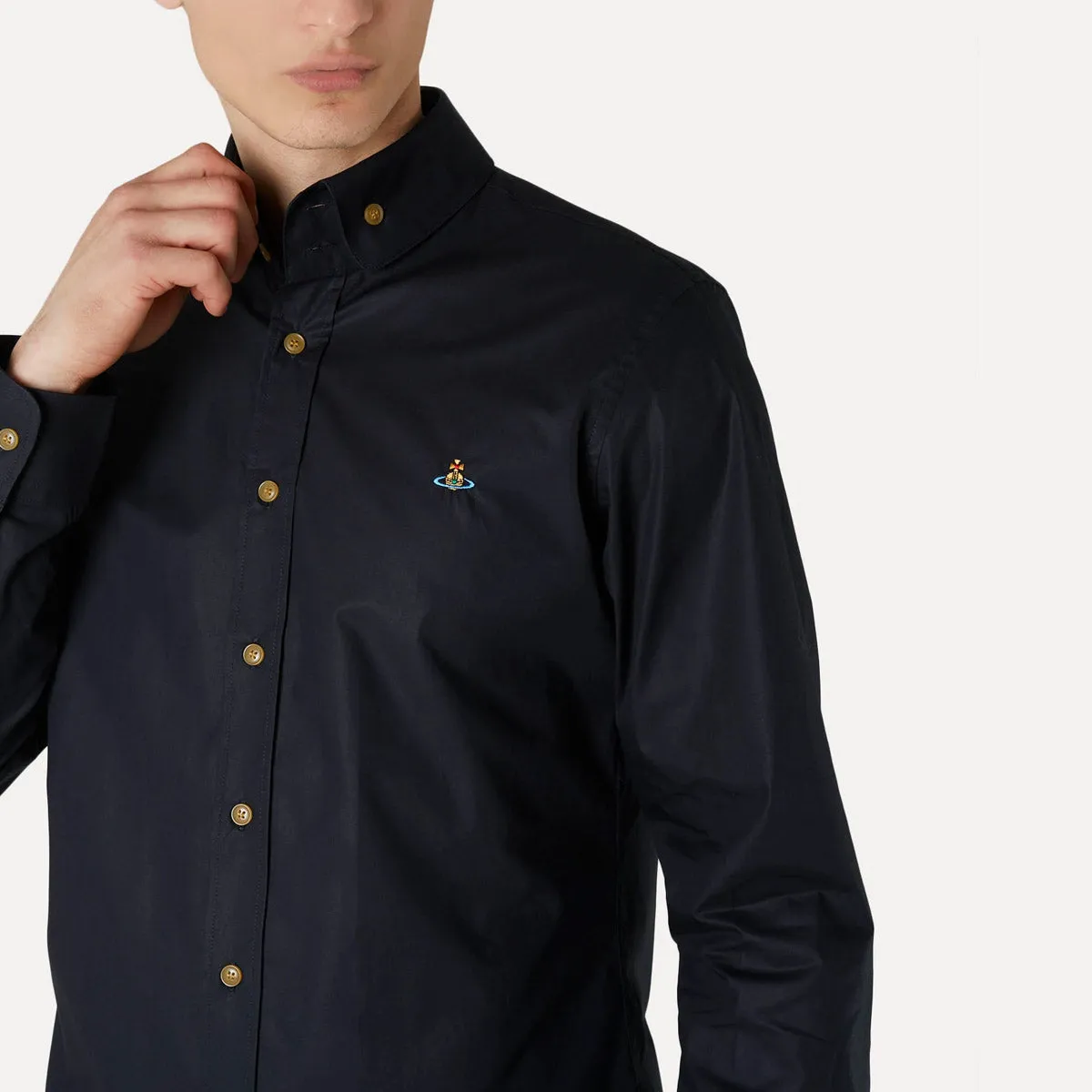 Vivienne Westwood - 2 Button Krall Shirt in Black Tagless Comfort Layered Sleeve