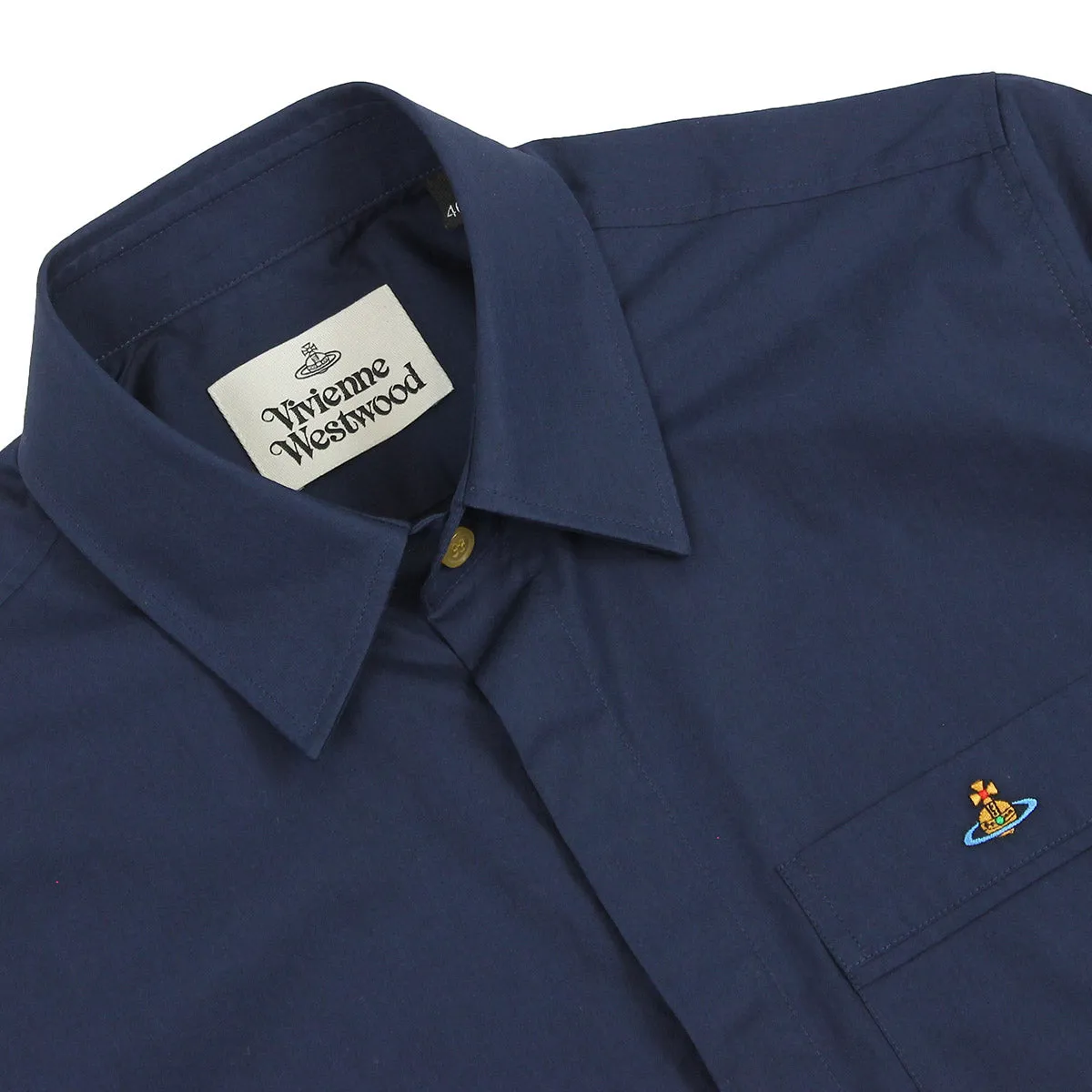 Vivienne Westwood - Classic Orb SS Shirt in Navy Cool and Comfortable Indoor Event