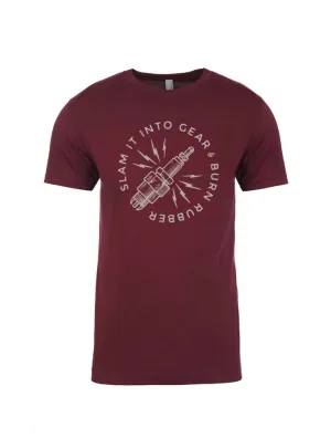 Sparky Maroon ?? Unisex T-Shirt Durable Ribbed Hem Chic Cut