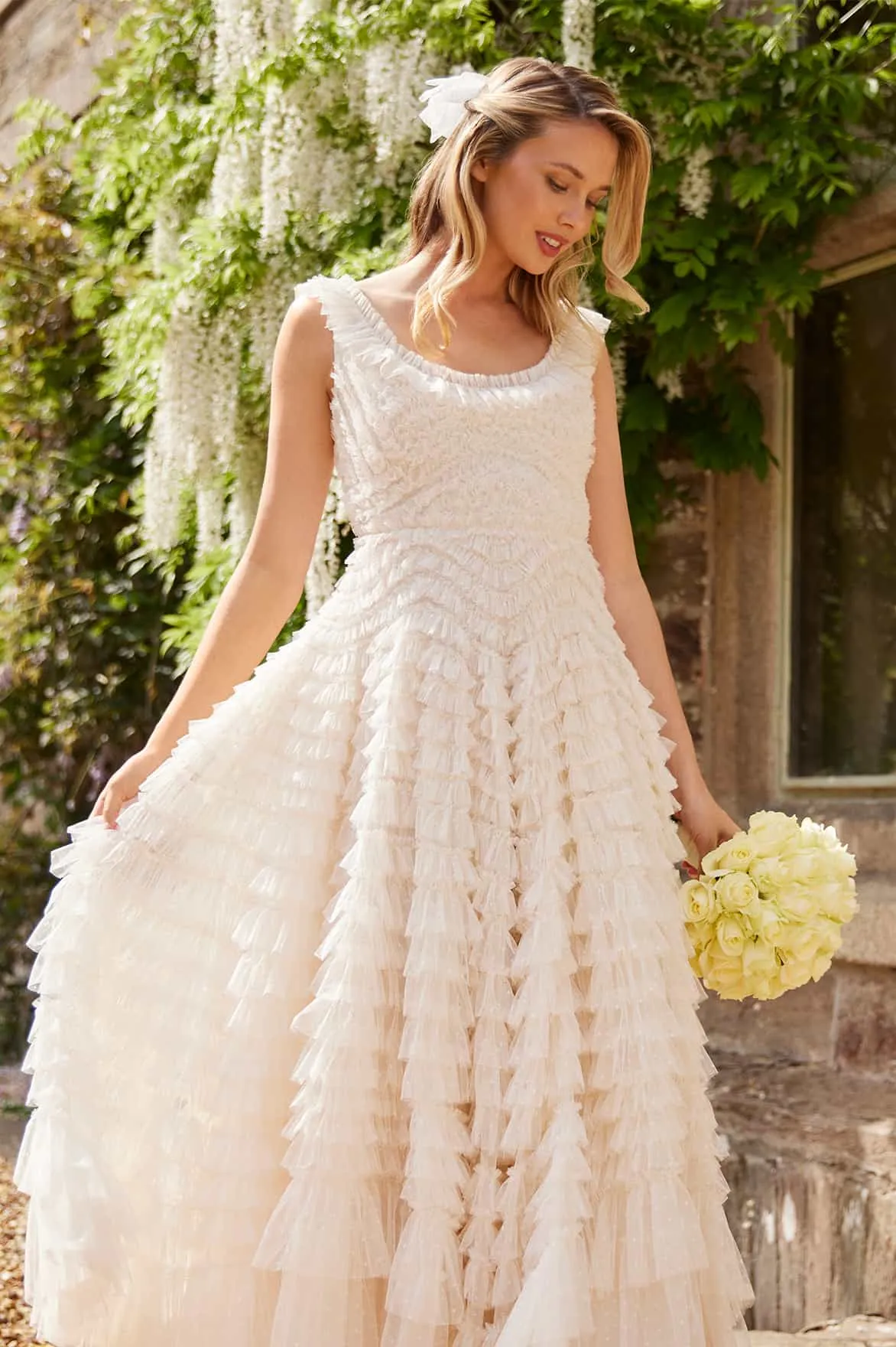 Hattie Scoop Neck Ankle Gown Understated Charm Sharp Edge