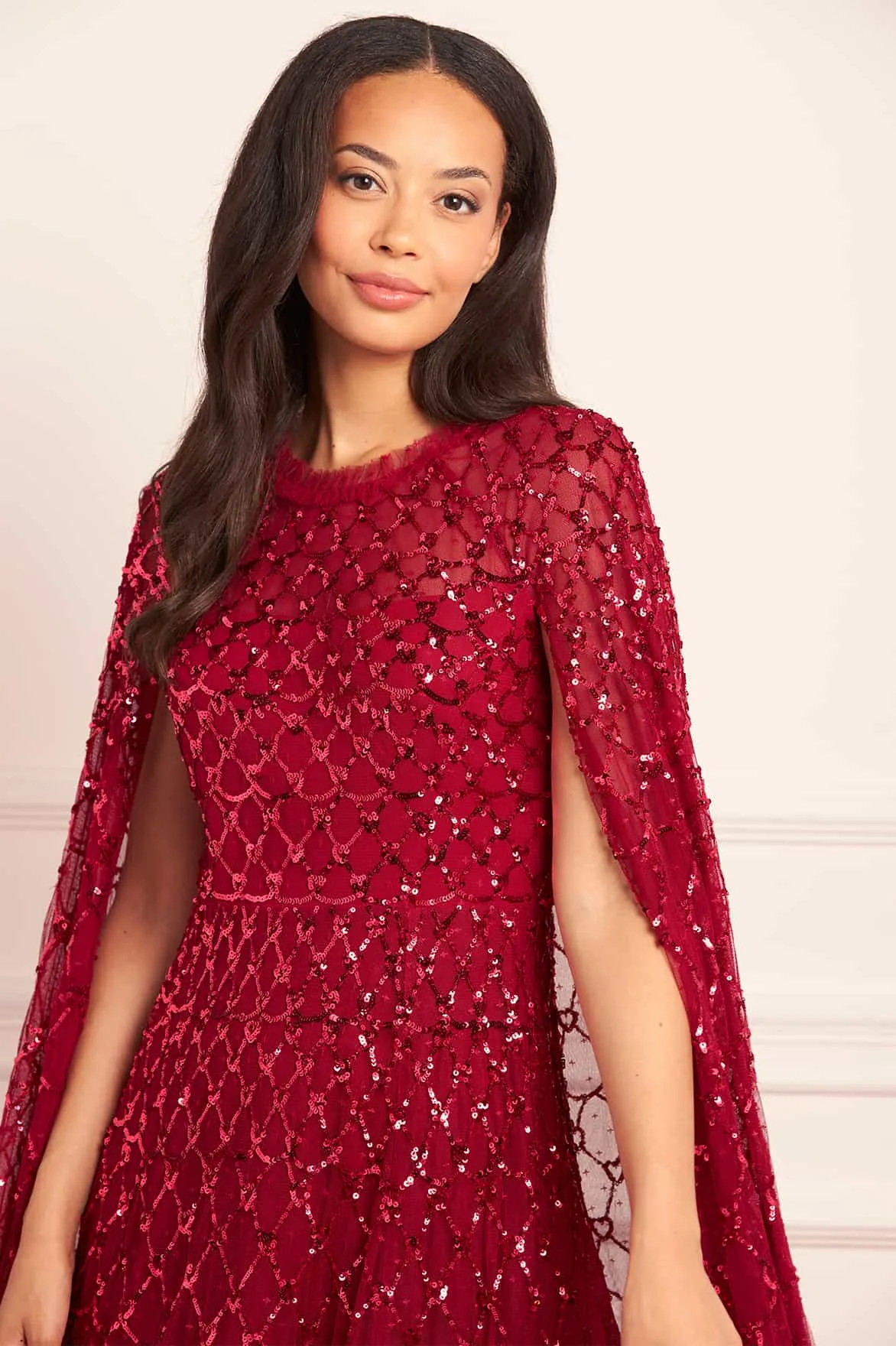 Heart Lattice Ankle Gown Warm Touch All weather