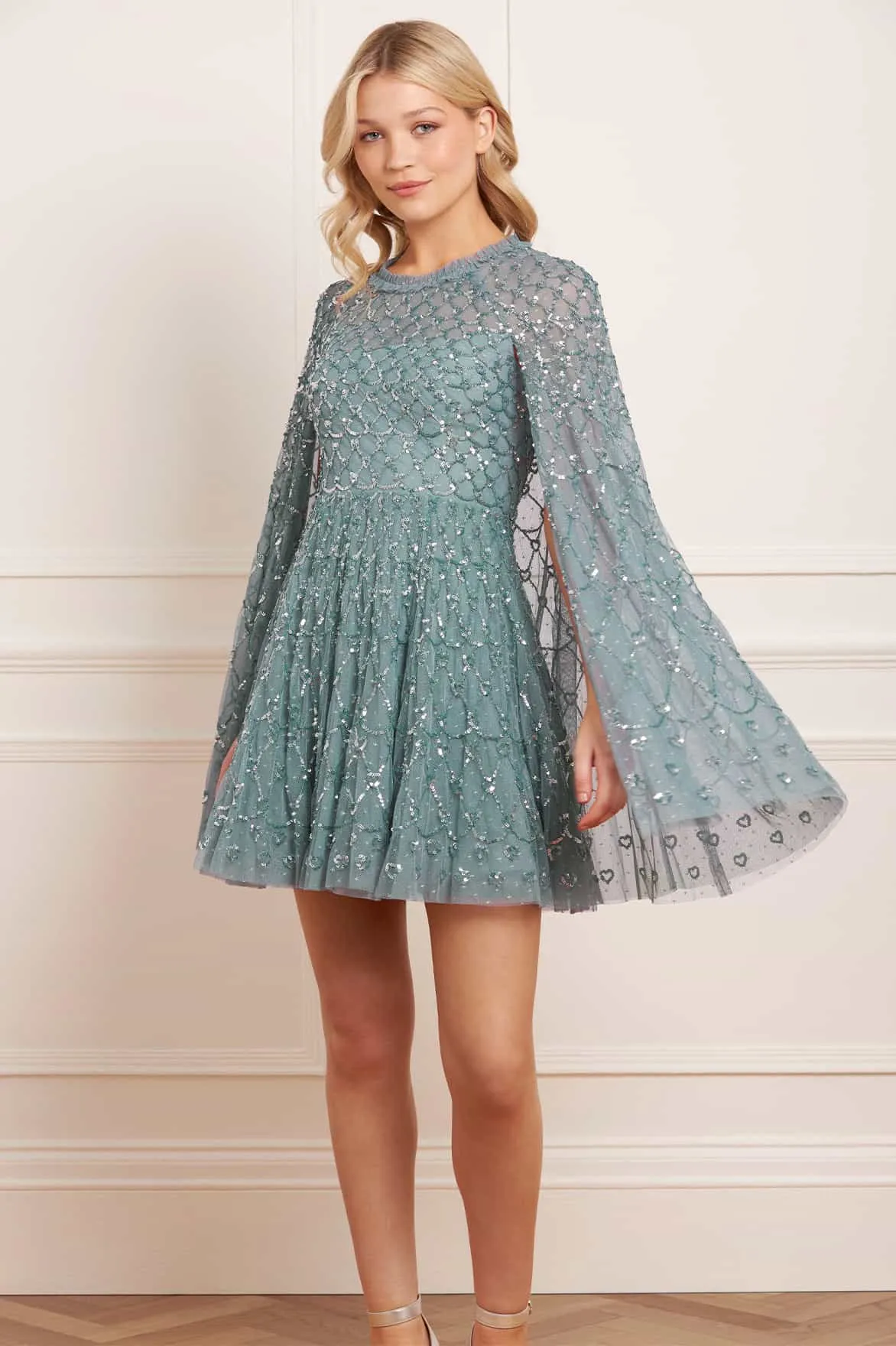 Light Comfort Fashionable appearance Heart Lattice Micro Mini Dress