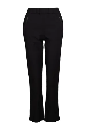 Flexible Waistband Essential Waist Mid Calf Pant | Black | 2161C1