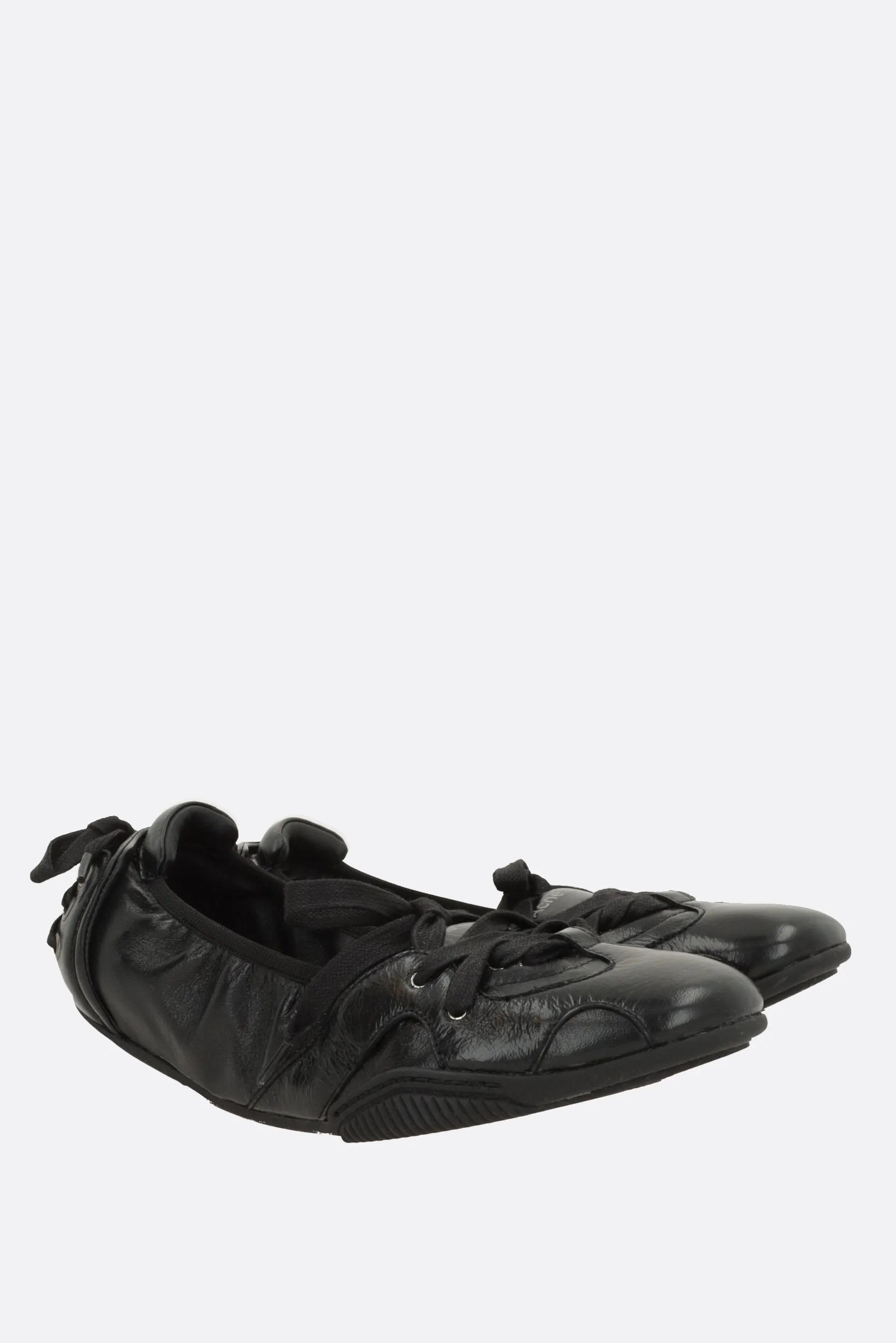 Solid design Cushioned Footbed lace-up ballerinas in nappa
