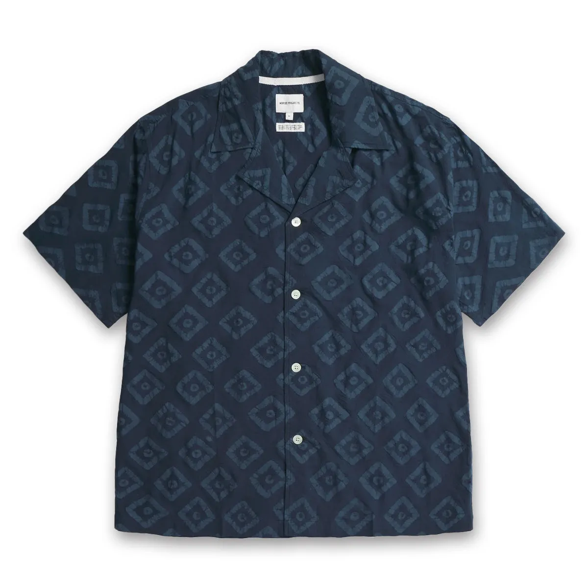 Norse Projects - Mads Batik SS Shirt in Dark Navy Outdoor Style Trend Cozy Touch