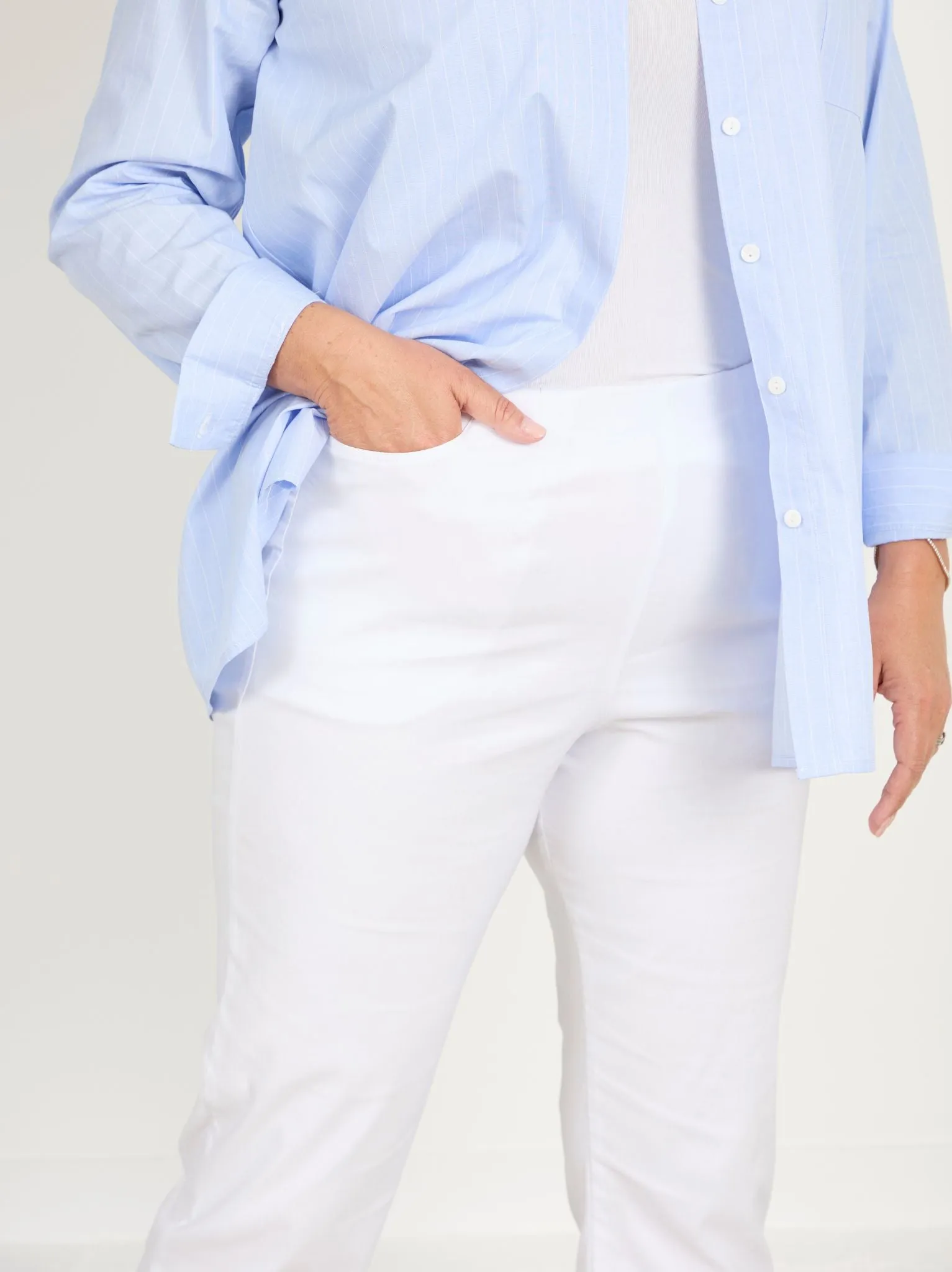 Airy Feel Move Easy Ruth Stretch Trouser - White