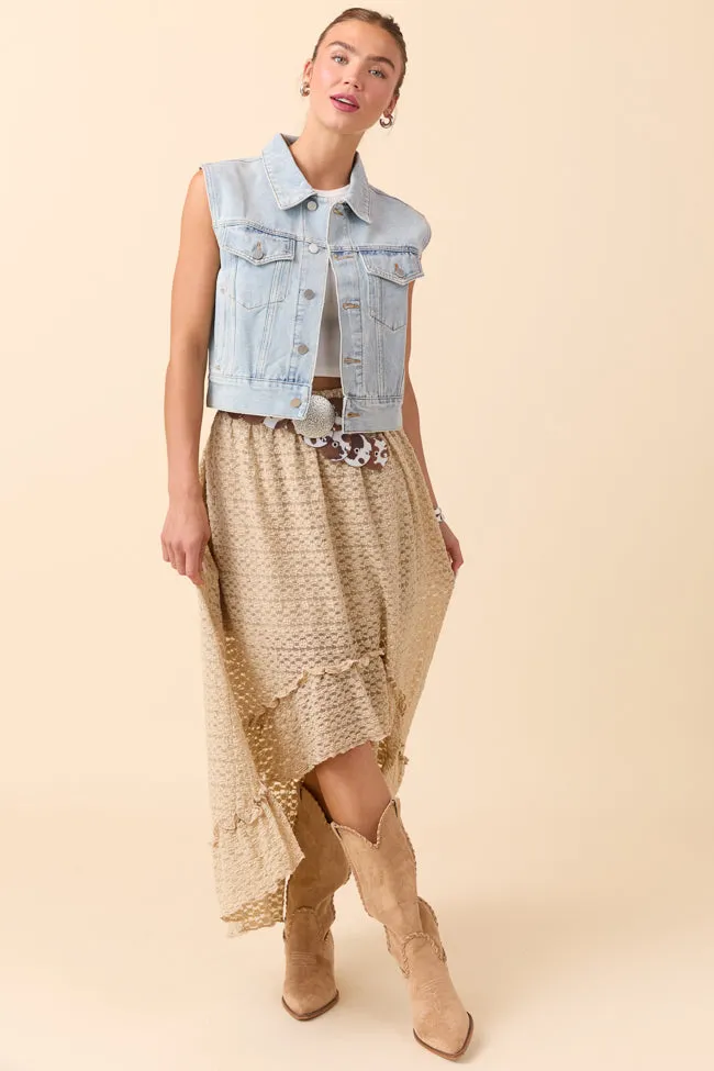 Hollie Cropped Denim Vest Clean Silhouette