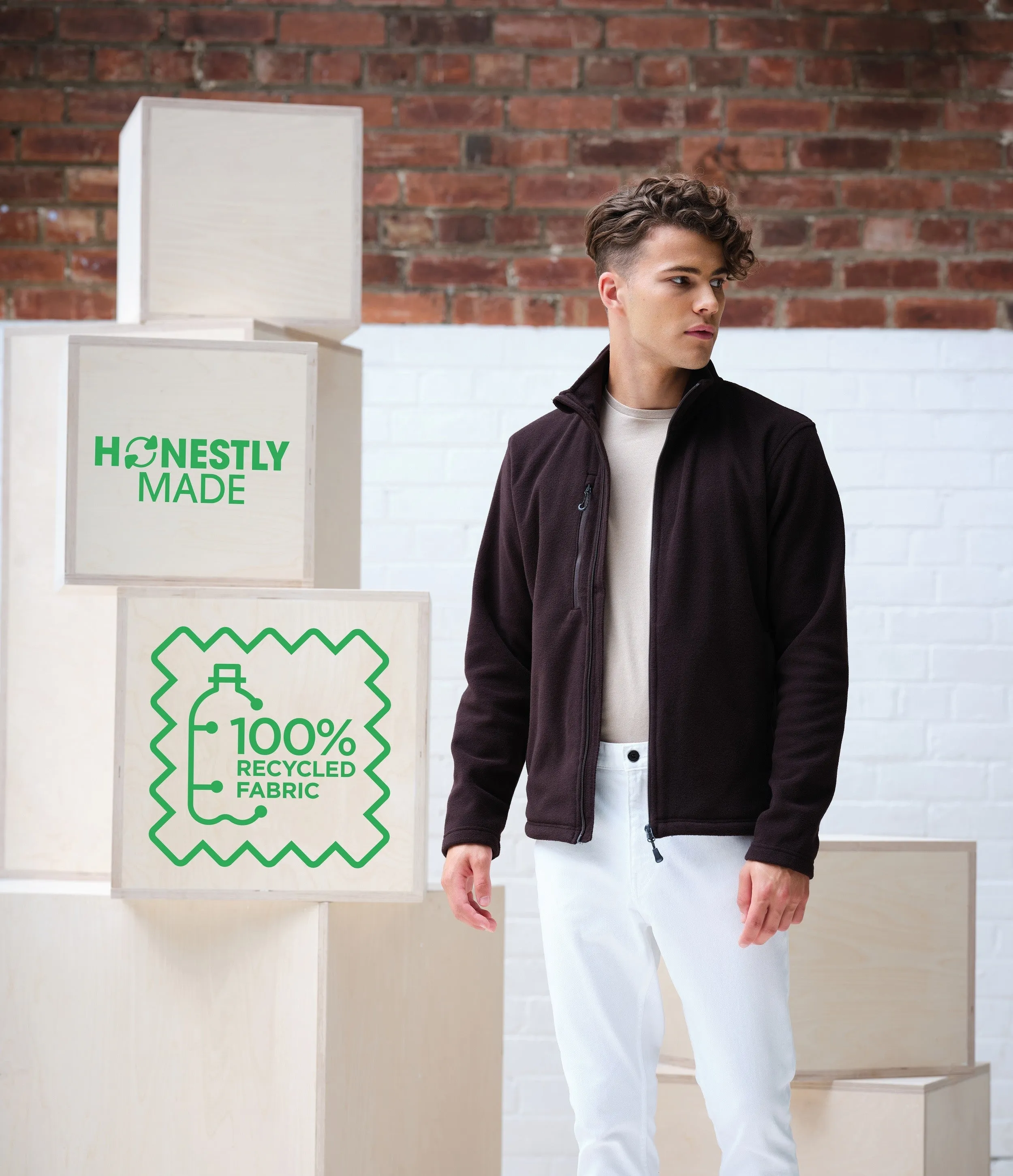 Honestly Made Recycled Fleece Jacket | BLACK Holiday look Durable Look