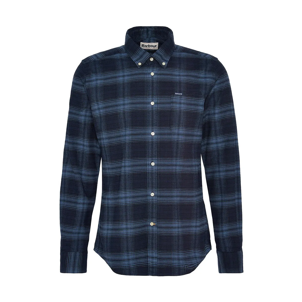 Ethically Sourced Cotton Barbour - Forestfield Tailored Fit Shirt in Classic Navy