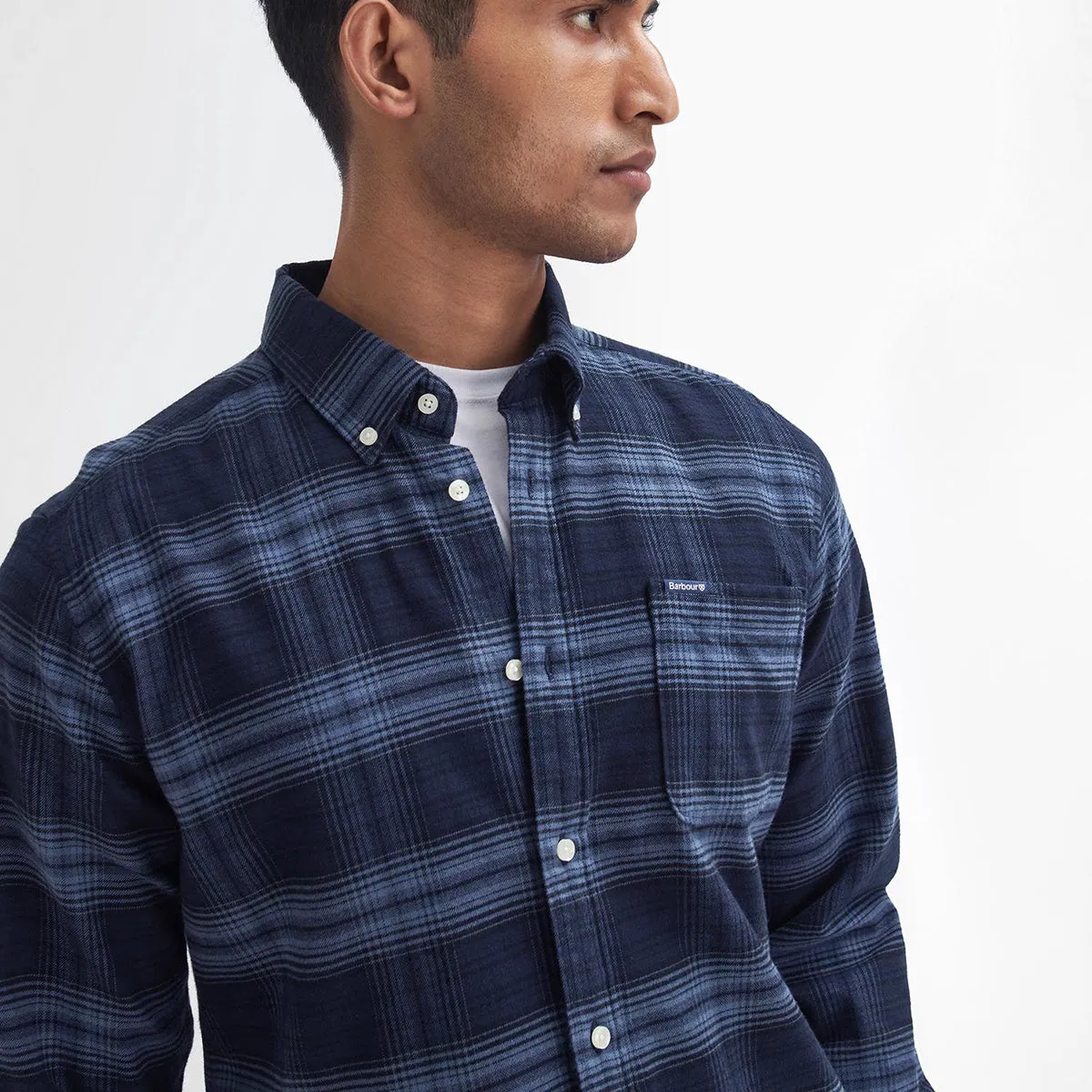 Simple Fashion college Barbour - Forestfield Tailored Fit Shirt in Classic Navy