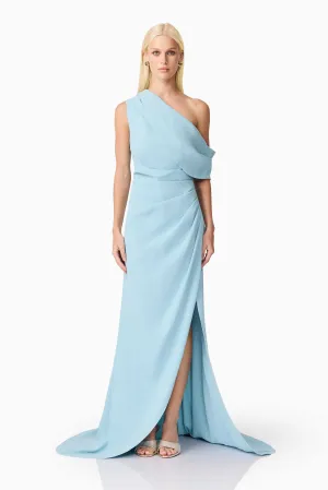 Fresh Texture Isadora Off The Shoulder Gown in Blue
