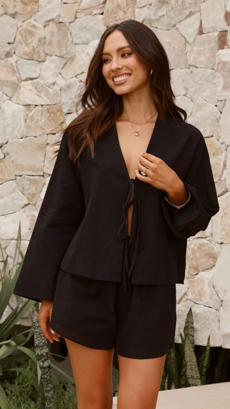 Iveena Top and Shorts Set - Black NoSlipWaistband Speed Soul