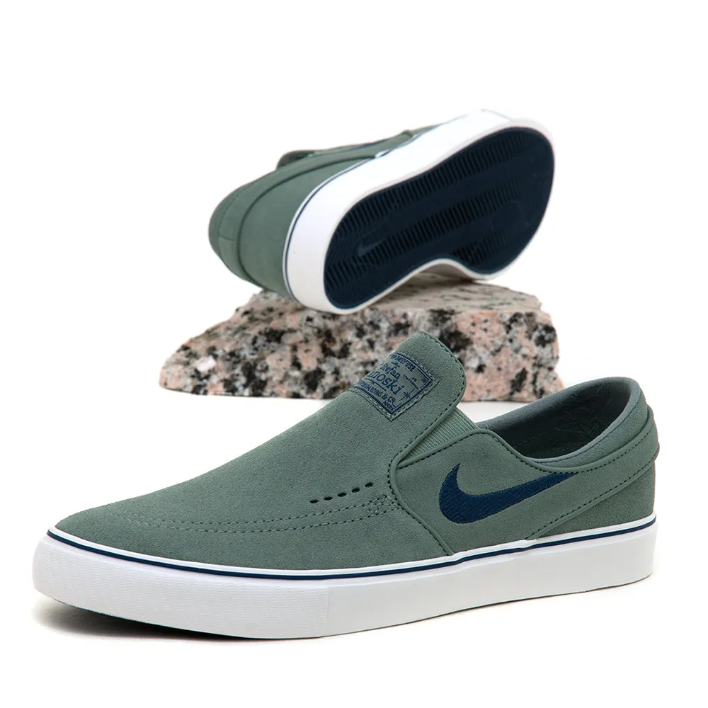 Janoski  Slip (Clay Green / Navy-Clay Green-Summit White) (S) Reinforced toe cap Ergonomic Heel Cup