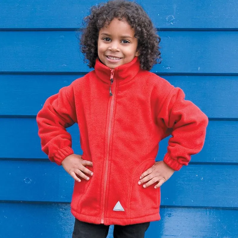 Junior Full Zip Active Fleece Jacket | BLACK Medium Pile Texture Comfort Stretch