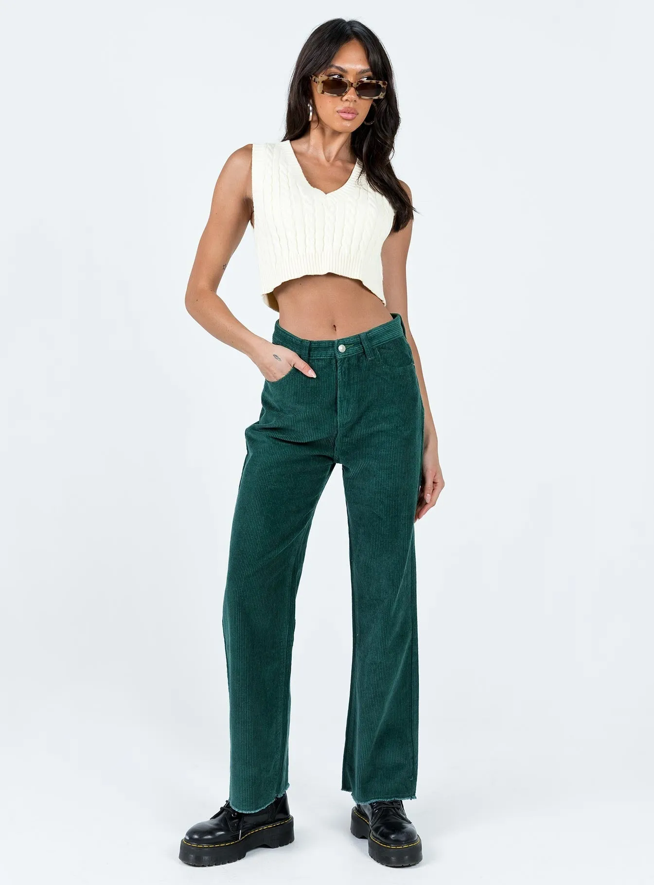 City Life Style Kalinda Jeans Green Cord